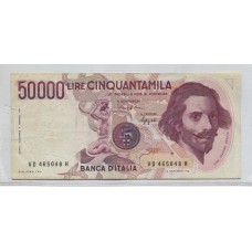 ITALIA 1984 BILLETE DE 50.000 LIRAS, ALTO FACIAL CIRCULADO